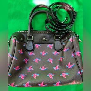 Coach Happy Bird Print Bennett Mini Satchel EUC